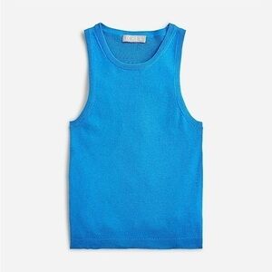 NWT J.Crew Ribbed Tank Top- small, blue, high neck